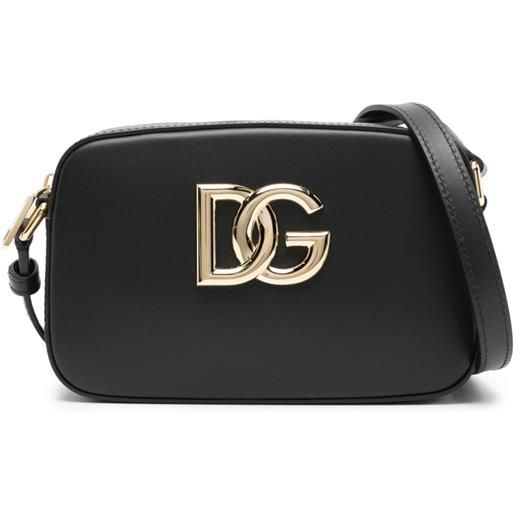 Dolce & Gabbana borsa a tracolla con placca logo - nero
