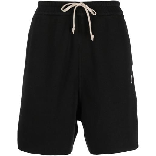 Moncler + Rick Owens shorts sportivi con applicazione - nero