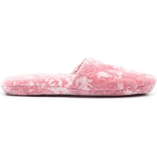 Versace slippers con motivo jacquard - rosa