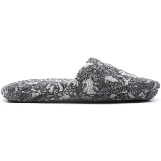 Versace slippers con motivo jacquard - grigio