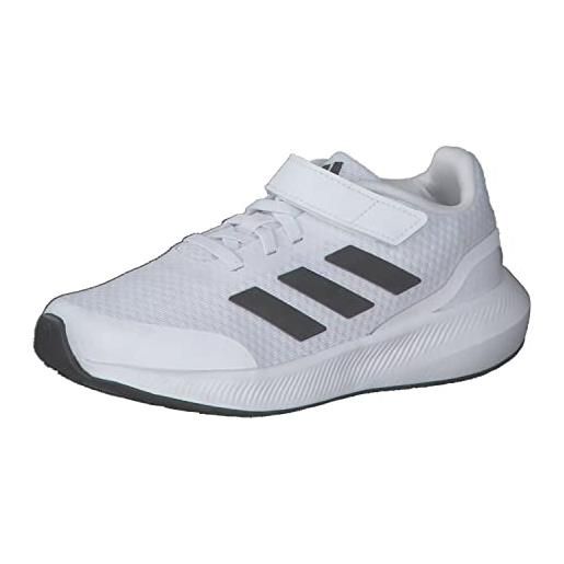 adidas runfalcon 3.0 elastic lace top strap, sneakers unisex - bambini e ragazzi, dash grey silver met bliss pink, 37 1/3 eu