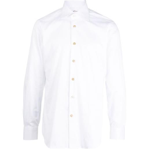 Kiton camicia con bottoni in madreperla - bianco