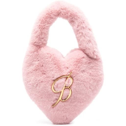 Blumarine borsa tote cutie a forma di cuore - rosa