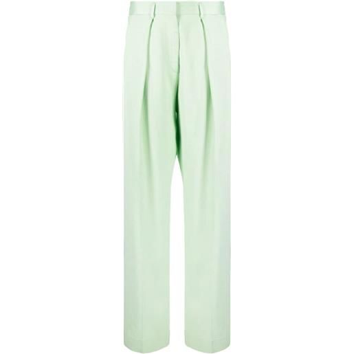 Forte Forte pantaloni a gamba ampia con pieghe - verde