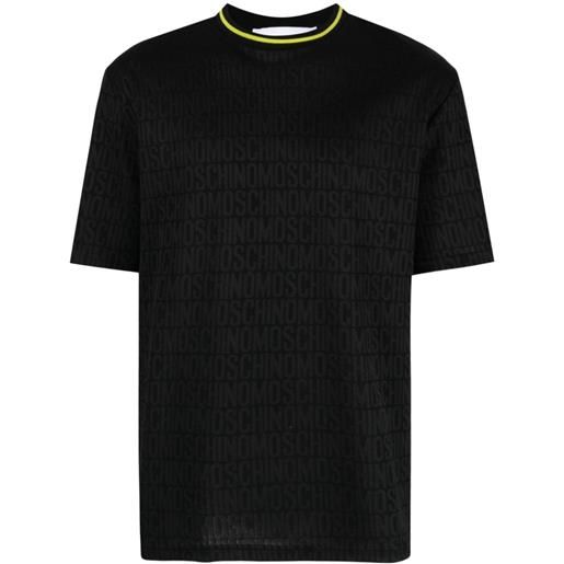 Moschino t-shirt con logo jacquard - nero
