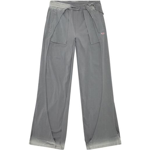 Diesel pantaloni sportivi p-topahoop-n1 con strappi - grigio