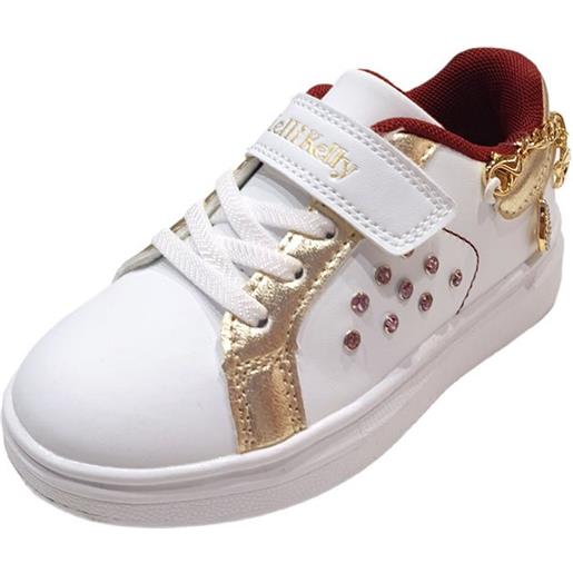 Sneakers gioiello colore bianco, oro e bordeaux con bracciale - lelli kelly