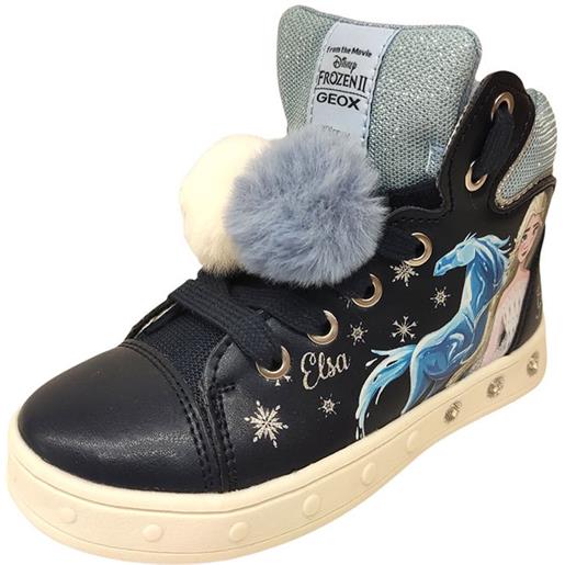 Sneakers alta skylin frozen con pon pon colore blu - geox