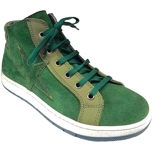 Sneakers in pelle scamociata colore verde - chiara luciani