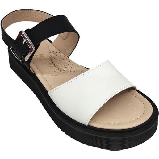 Sandalo gommato nero con fascia bianca - chiara luciani