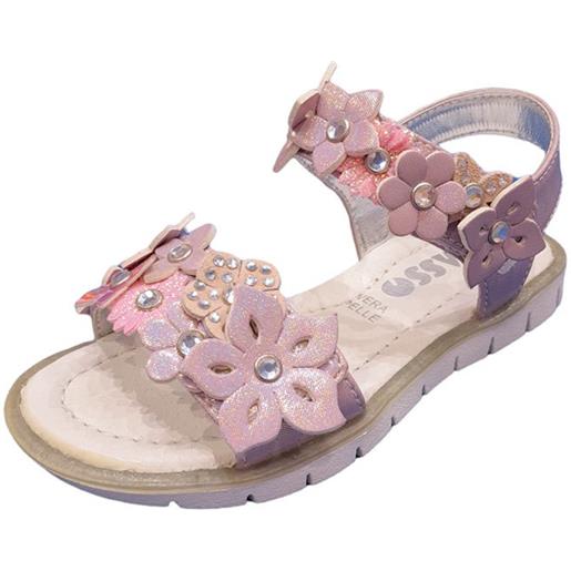 Sandalo con fiori colore rosa - asso