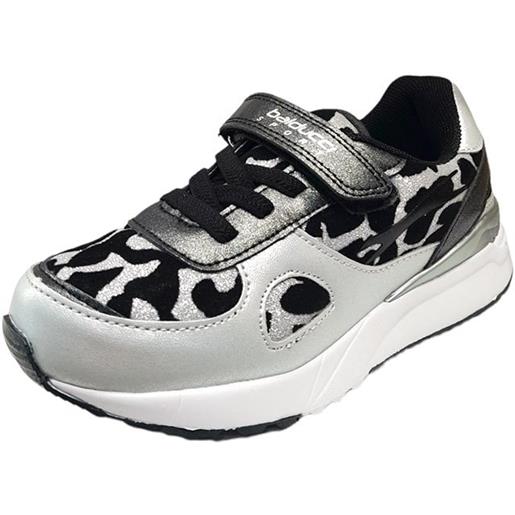 Sneakers leopardata colore argento con glitter - balducci