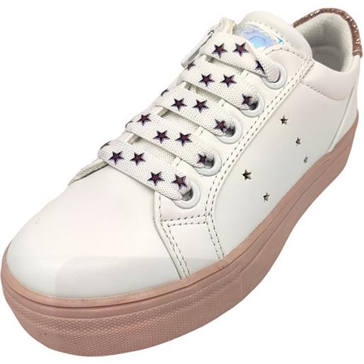 Sneakers bianca con stella colore bianco e rosa - asso