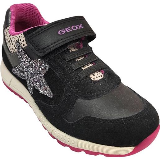 Sneakers black fucsia con stella glitter - geox
