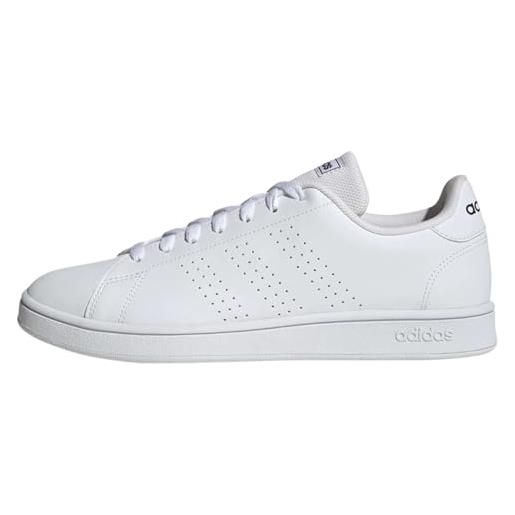 adidas advantage base court lifestyle shoes, sneaker uomo, bianco ftwr white ftwr white shadow navy, 44 2/3 eu
