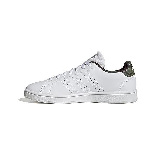 adidas advantage base court lifestyle shoes, sneaker uomo, core black core black grey six, 46 eu