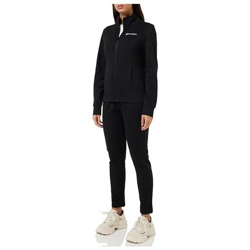 Champion legacy legacy sweatsuits heritage w - light stretch fleece slim high-neck tuta sportiva, nero, donna fw23