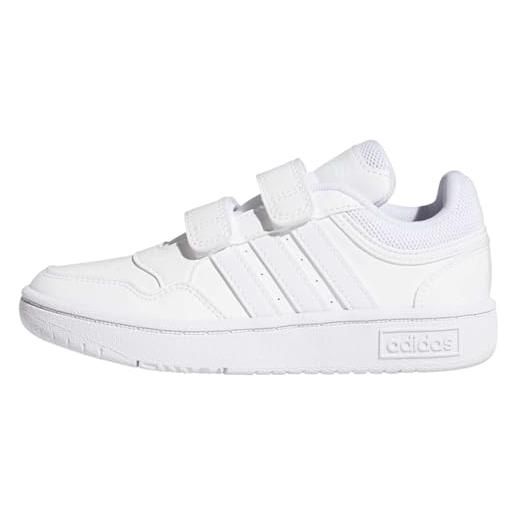 adidas hoops lifestyle basketball hook-and-loop shoes sneakers unisex-bambini e ragazzi, ftwr white ftwr white ftwr white, 29 eu