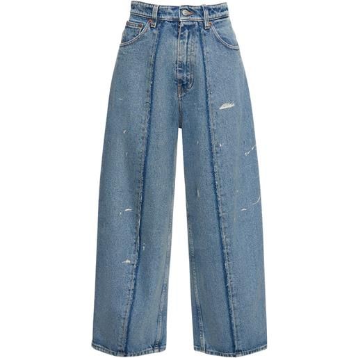 MM6 MAISON MARGIELA jeans larghi cropped vita alta in cotone