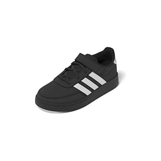 adidas breaknet lifestyle court elastic lace and top strap, sneaker unisex - bambini e ragazzi, core black ftwr white ftwr white, 31 eu
