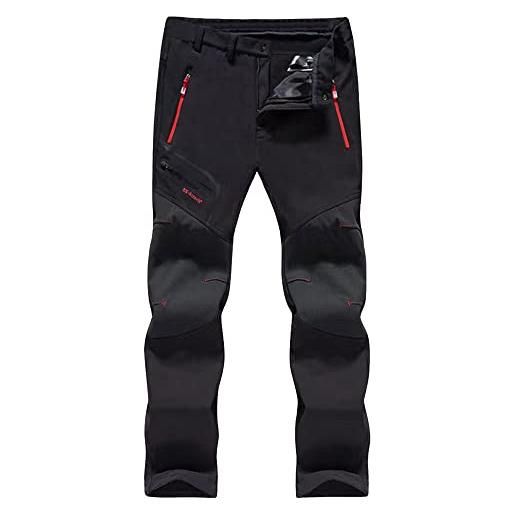 NCTCITY pantaloni trekking uomo invernali impermeabile e traspiranti pantaloni da sci neve arrampicata softshell pantaloni termici montagna escursionismo pantaloni caldo all'aperto