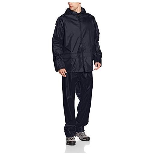 Result heavyweight waterproof jacket & trouser set impermeable, blu (navy), large uomo