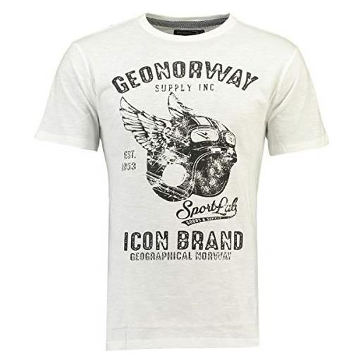 Geographical Norway t-shirt uomo jarley men cotone (xl, bianco)