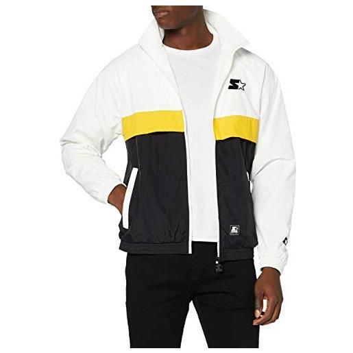 Starter black label color-block-design mit farblich betonten seitentaschen giacchetto termico da uomo, multicolore (white/black/golden), xl