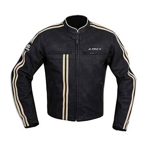 A-Pro, giacca in pelle, da motociclista protezioni ce, vera pelle, termica