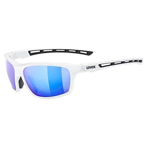 Uvex sportstyle 229, occhiali sportivi unisex, specchiato, comfort senza pressione e tenuta perfetta, black matt/silver, one size