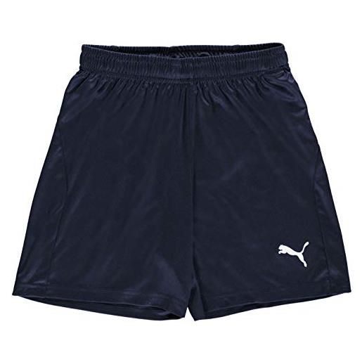 Puma liga shorts core jr, pantaloncini unisex-bambini, nero black white, 128