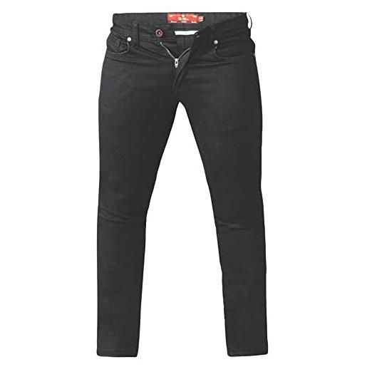 D555 claude affusolato fit elasticizzato jeans in alto (t15498) nero in 42w-38l