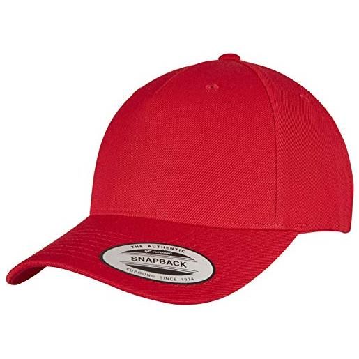 Flexfit unisex yp classics 5-panel premium curved visor snapback cap baseballkappe, red, one size