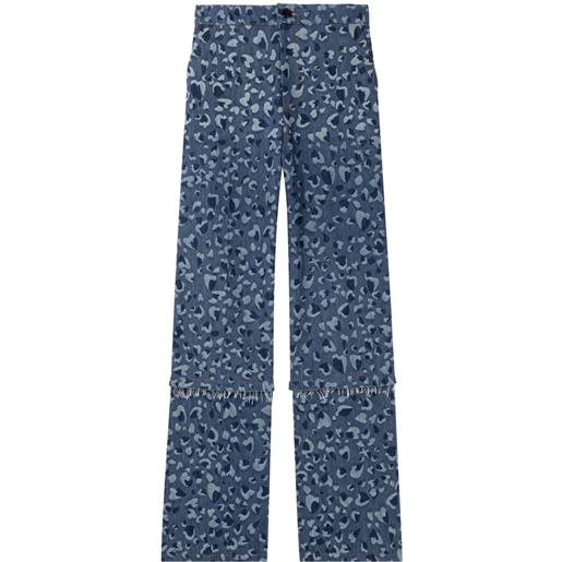 AZ FACTORY pantaloni linda leopardati - blu
