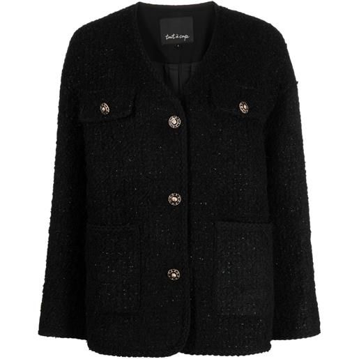 tout a coup giacca in tweed - nero