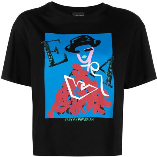 Emporio Armani t-shirt con stampa grafica - nero