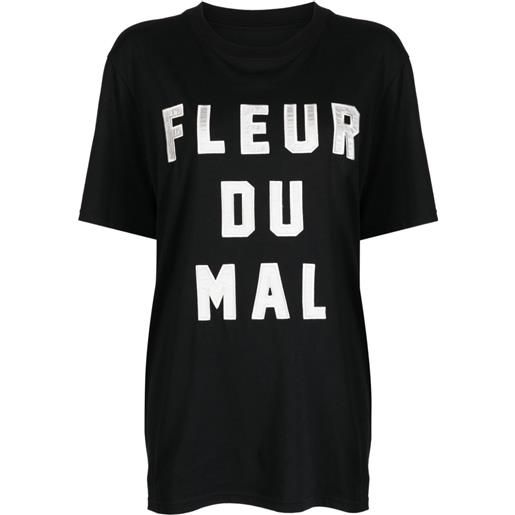 Fleur Du Mal t-shirt con ricamo - nero