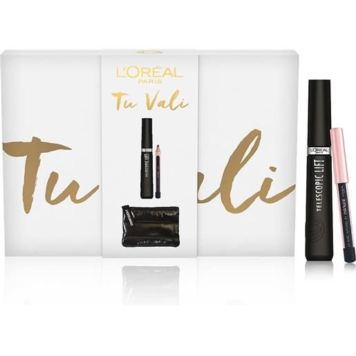 L'Oreal Paris l'oréal paris pochette telescopic lift mascara nero + mini-matita occhi nera