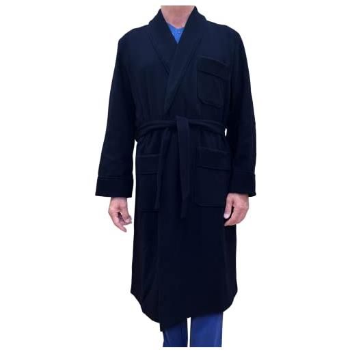 SGARLATA HOME vestaglia da uomo in lana e cashmere modello scialle classico art. Londra (l, blu)