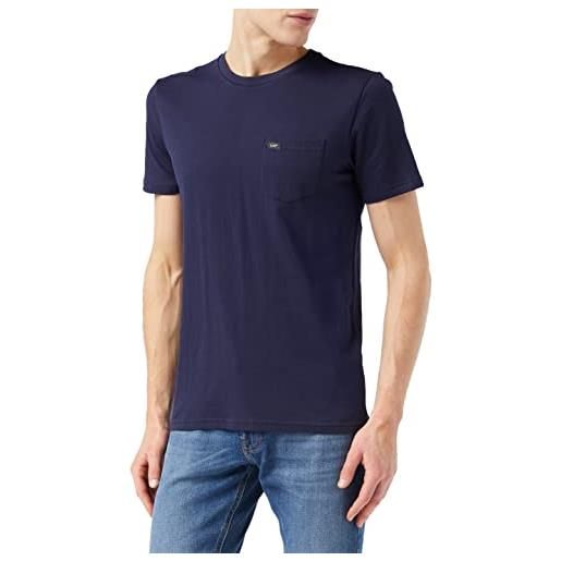 Lee pocket tee t-shirt, blu navy, xl uomo