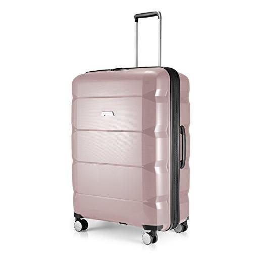Hauptstadtkoffer - britz - bagaglio a mano con scomparto per laptop, valigetta da viaggio espandibile, tsa, 4 ruote, rosa antico, 75 cm, valigetta