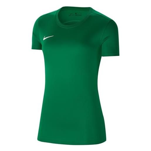 Nike w nk dry park vii jsy ss t-shirt, donna, pine green/white, xs