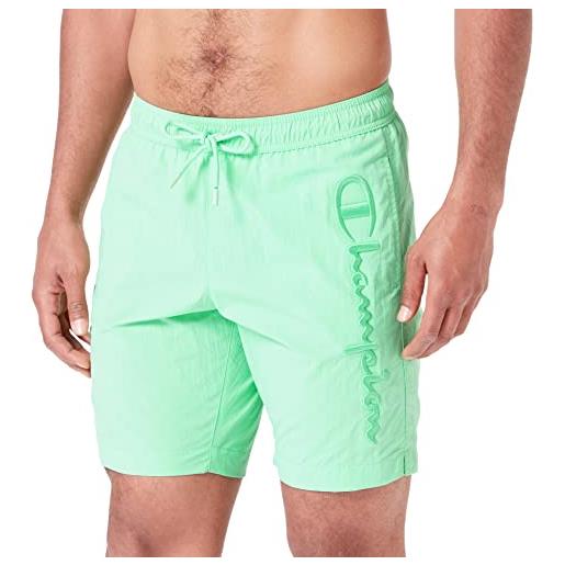 Champion legacy beachshorts ac tonal logo costume a pantaloncino, verde menta, m uomo