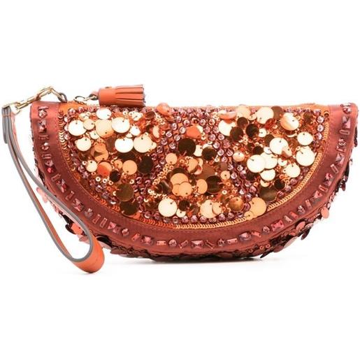 Anya Hindmarch clutch con paillettes - rosso