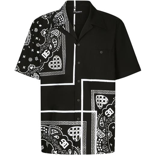 Dolce & Gabbana camicia con stampa bandana - nero