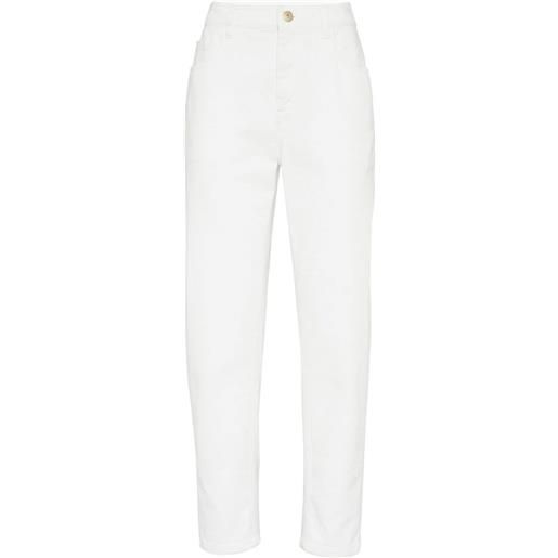 Brunello Cucinelli jeans affusolati a vita alta - bianco