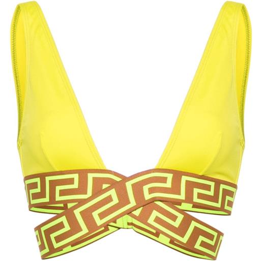 Versace top bikini greca a triangolo - giallo