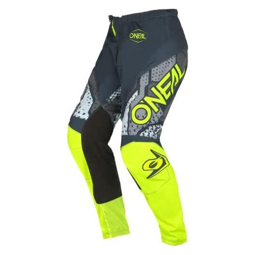 O'NEAL | kids | motocross pants | enduro mx | massima libertà di movimento, design leggero, traspirante e resistente | youth pants element camo v. 22 | grey neon yellow | size 28