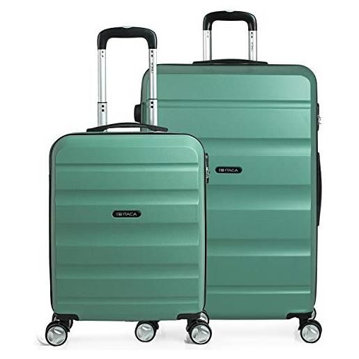 ITACA - set valigie - set valigie rigide offerte. Valigia grande rigida, valigia media rigida e bagaglio a mano. Set di valigie con lucchetto combinazione tsa t71617, acquamarina