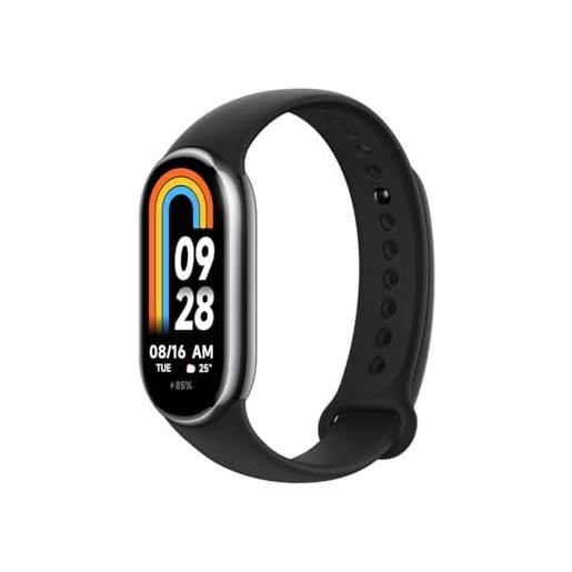 Xiaomi smart band 8, smart watch uomo con schermo amoled da 1,62, orologio bluetooth ricarica rapida 16 giorni di autonomia, 150 modalità sportive impermeabilità 5 atm fitness watch, nero